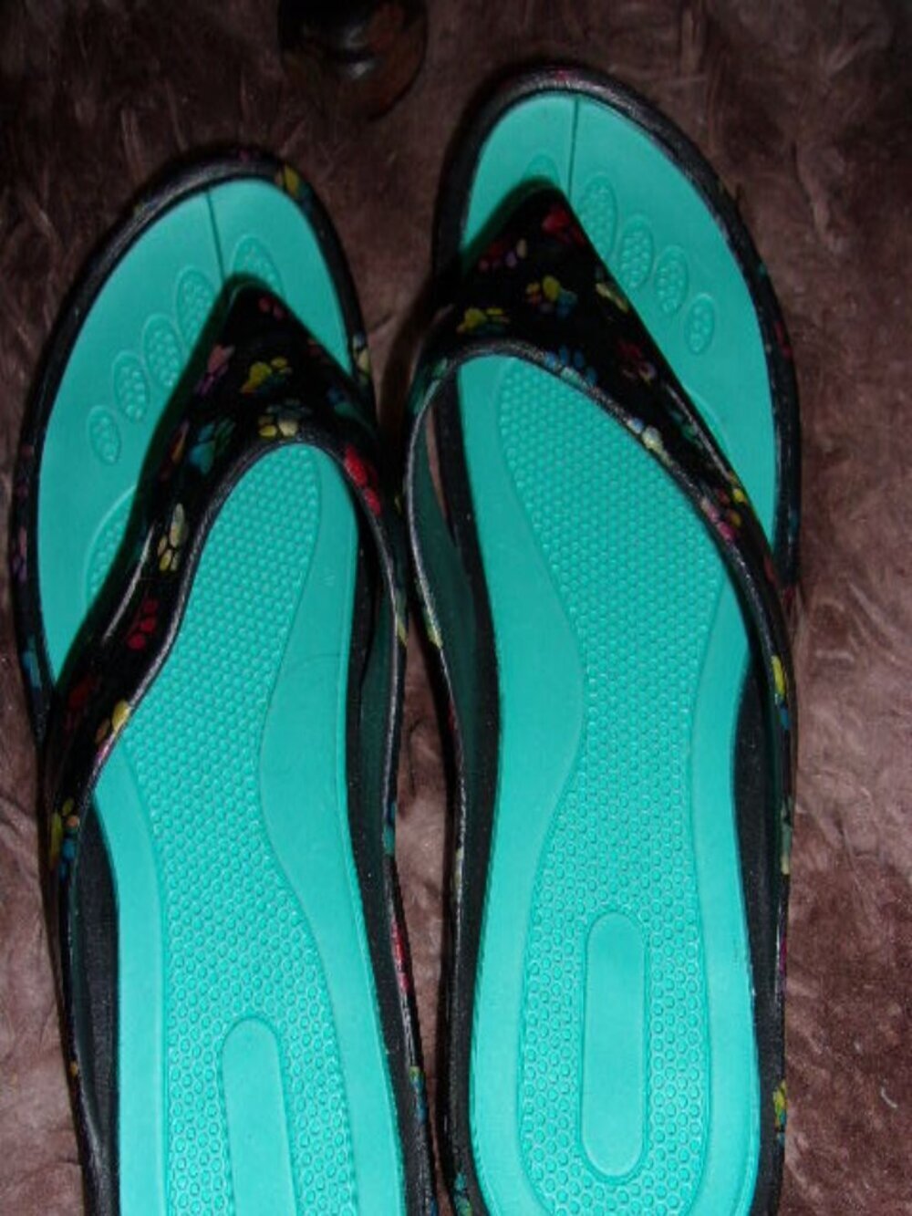 Animal Rescue Paw Print Flip Flops women 8